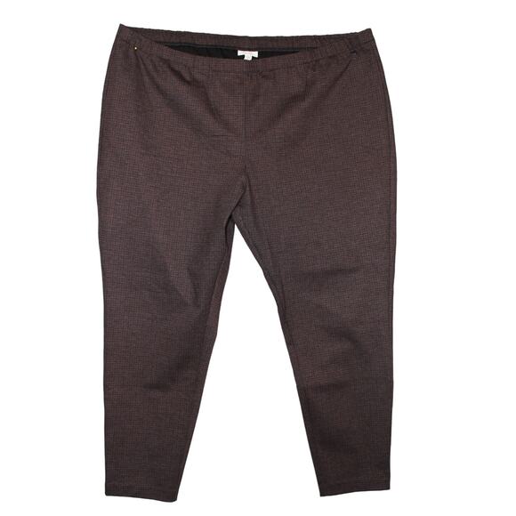 J.Jill Ponte Knit Caramel‎ brown & Blue Slim Leggings, sz 4X - Picture 1 of 7